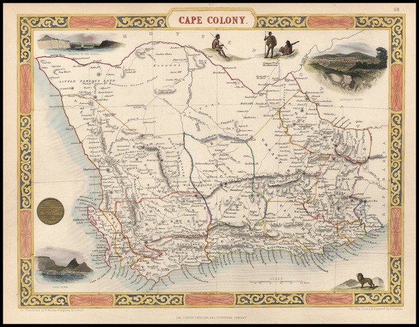 65-Africa and South Africa Map By John Tallis