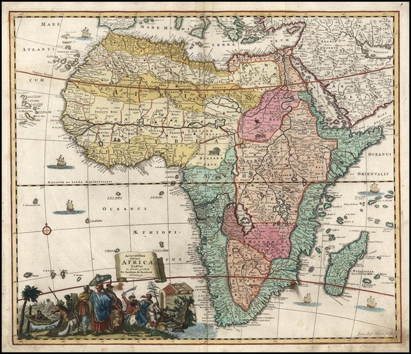 82-Africa and Africa Map By Jacob Sandrart