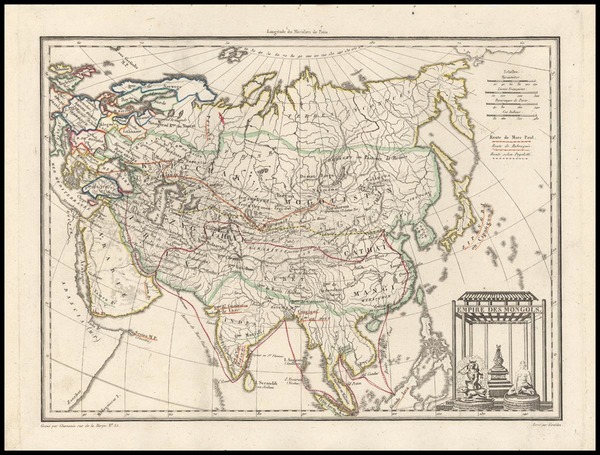 50-Asia, Asia, Central Asia & Caucasus and Russia in Asia Map By Conrad Malte-Brun