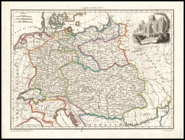 38-Europe and Germany Map By Conrad Malte-Brun