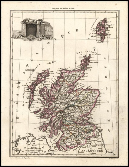 38-Scotland Map By Conrad Malte-Brun