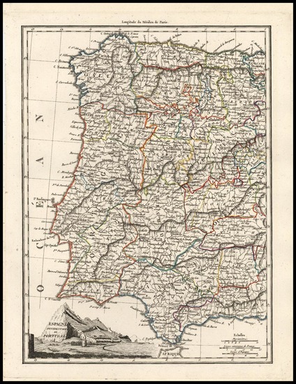 48-Europe, Spain and Portugal Map By Conrad Malte-Brun