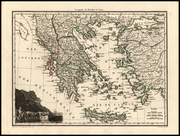 80-Europe, Balearic Islands and Greece Map By Conrad Malte-Brun