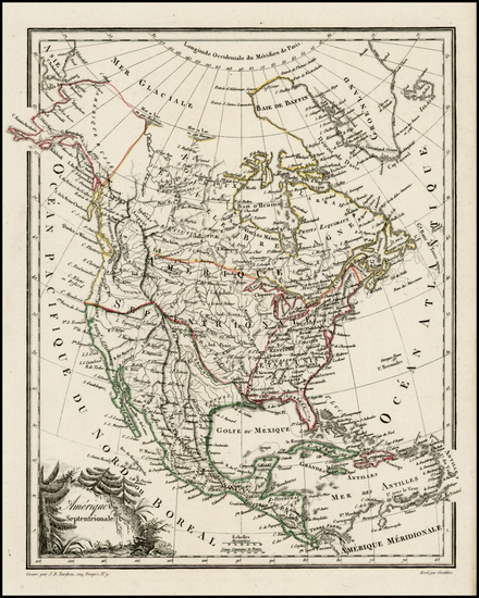 92-North America Map By Conrad Malte-Brun