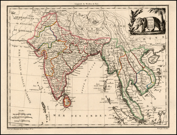 4-China, India, Southeast Asia and Central Asia & Caucasus Map By Conrad Malte-Brun