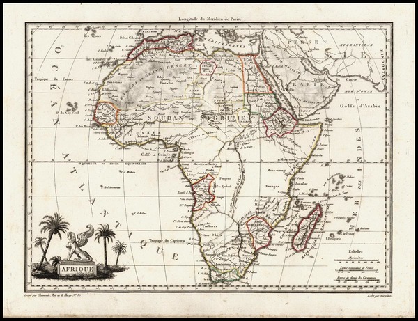 44-Africa Map By Conrad Malte-Brun