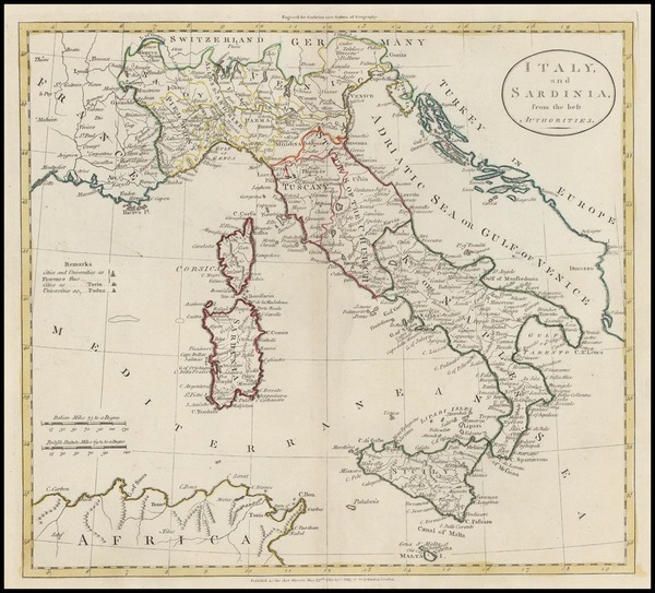 53-Europe, Italy and Balearic Islands Map By G. Robinson  &  Charles Dilly