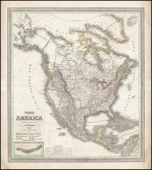 94-North America Map By Carl Ferdinand Weiland