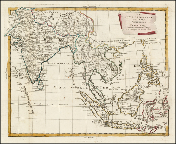 100-India, Southeast Asia and Philippines Map By Antonio Zatta