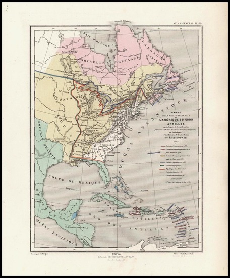 12-United States, Mexico and Canada Map By Charles Perigot