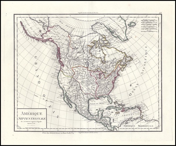94-North America Map By Jean Baptiste Poirson