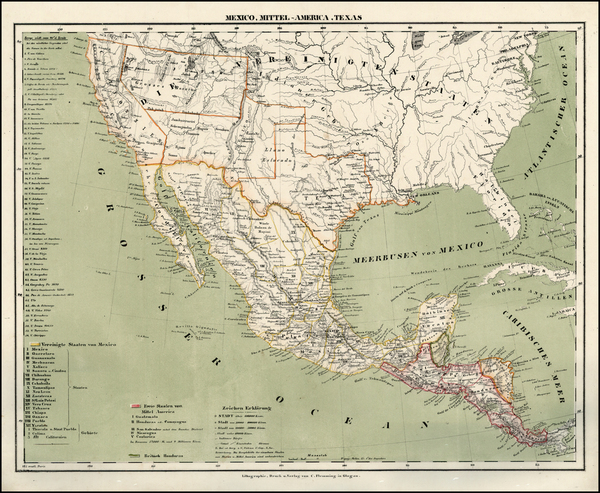4-Texas, Southwest, Rocky Mountains and California Map By Carl Flemming