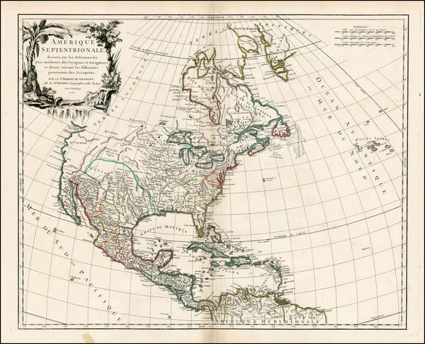 16-North America Map By Gilles Robert de Vaugondy