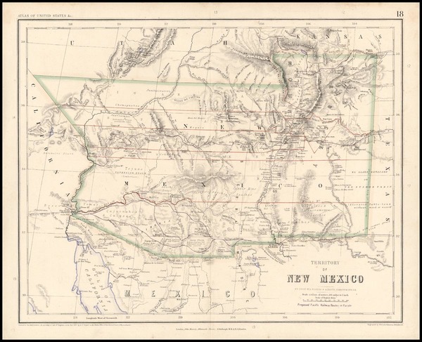39-Southwest, Rocky Mountains and California Map By Henry Darwin Rogers  &  Alexander Keith Jo