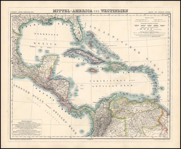 88-South, Southeast, Caribbean and Central America Map By Dietrich Reimer