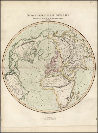 22-World, Northern Hemisphere, Polar Maps, Alaska and North America Map By John Thomson