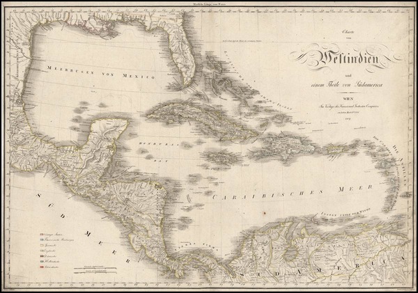 54-South, Southeast, Caribbean and Central America Map By J Kuhn