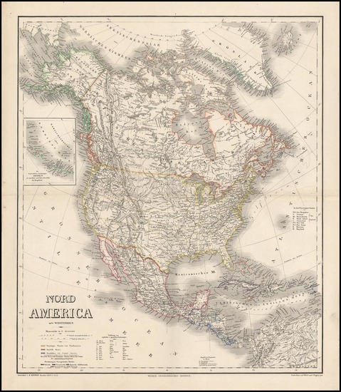 54-North America Map By Heinrich Kiepert