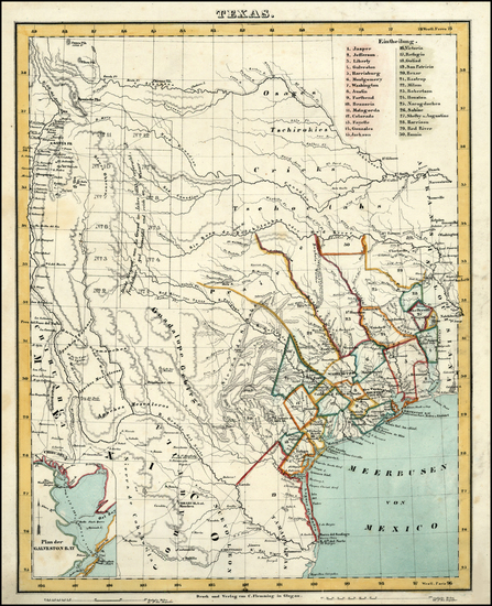 50-Texas and Southwest Map By Carl Flemming