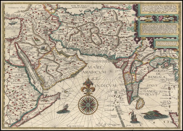 9-Asia, India, Central Asia & Caucasus and Middle East Map By Jan Huygen Van Linschoten