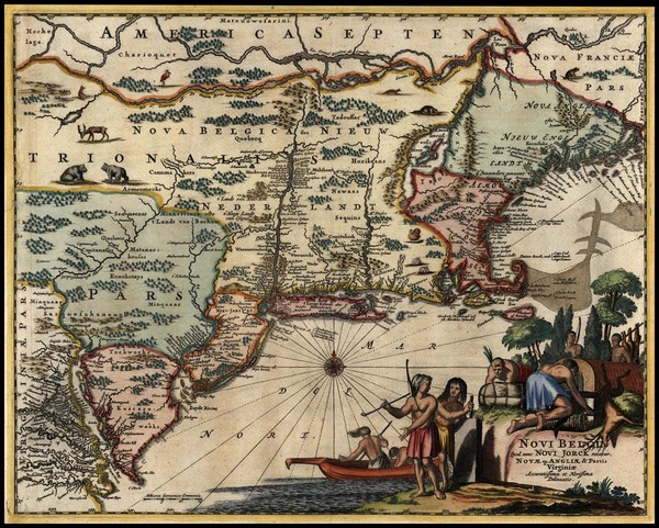 61-New England and Mid-Atlantic Map By John Ogilby / Arnoldus Montanus