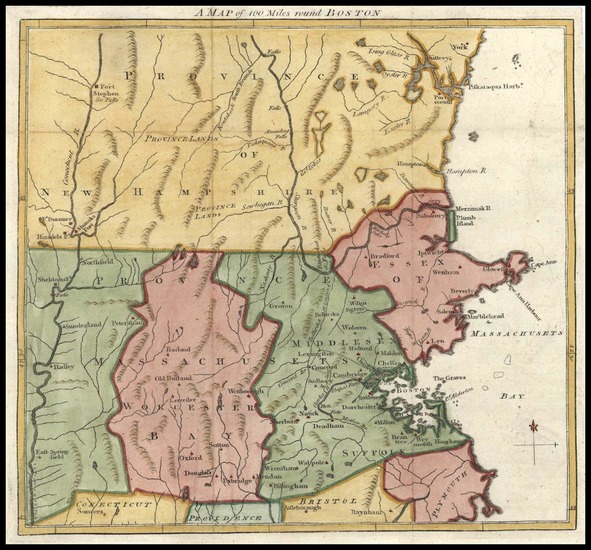 65-New England Map By Gentleman's Magazine
