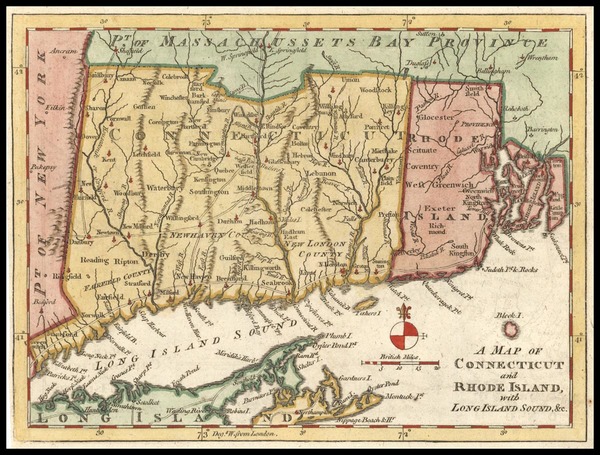 1-New England Map By Gentleman's Magazine