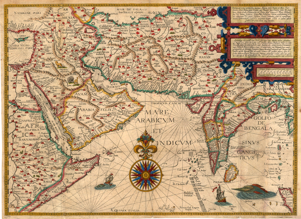 20-India, Central Asia & Caucasus and Middle East Map By Jan Huygen Van Linschoten