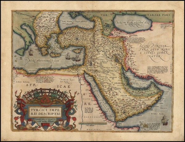 68-Europe, Turkey, Mediterranean, Asia, Middle East and Turkey & Asia Minor Map By Abraham Ort