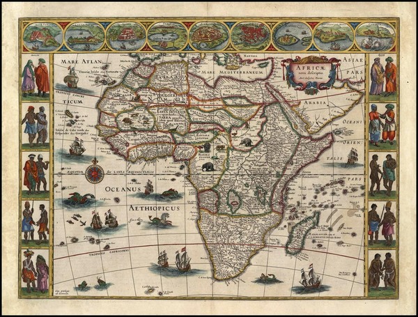 98-Africa and Africa Map By Willem Janszoon Blaeu