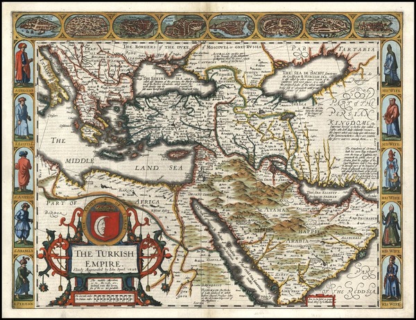 4-Europe, Turkey, Mediterranean, Asia, Middle East and Turkey & Asia Minor Map By John Speed