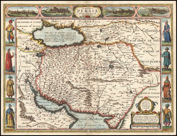 69-Asia, Central Asia & Caucasus, Middle East and Turkey & Asia Minor Map By John Speed