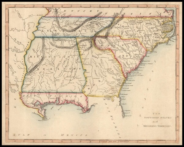 38-South and Southeast Map By Carey  &  Warner