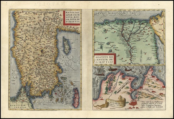 98-Asia, Middle East, Turkey & Asia Minor, Africa and North Africa Map By Abraham Ortelius