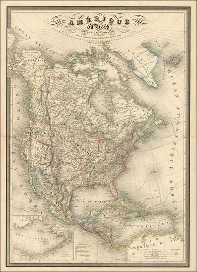 75-North America Map By Adolphe Hippolyte Dufour