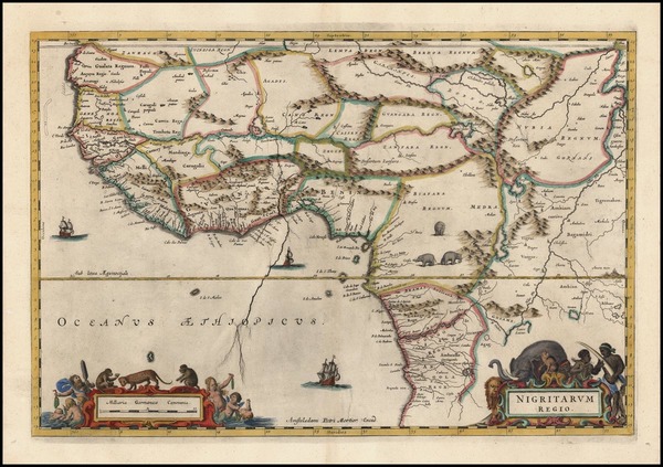 88-West Africa Map By Willem Janszoon Blaeu / Pierre Mortier