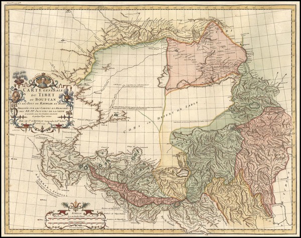 86-Asia, China and Central Asia & Caucasus Map By Jean-Baptiste Bourguignon d'Anville