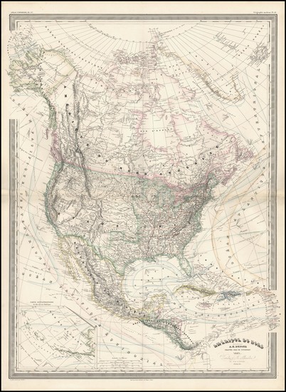 45-United States, Southwest and North America Map By Adolphe Hippolyte Dufour