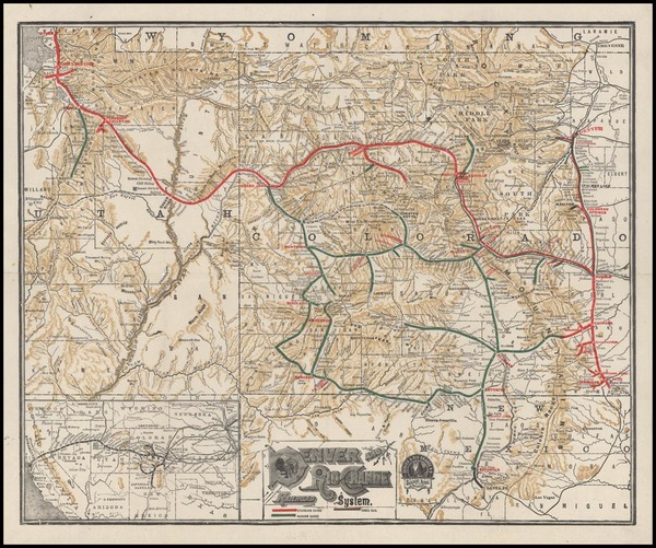 45-Rocky Mountains Map By Denver & Rio Grande RR