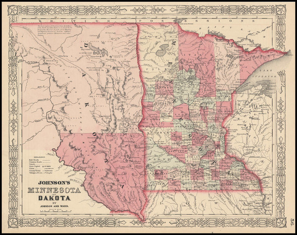 13-Midwest and Plains Map By Benjamin P Ward  &  Alvin Jewett Johnson