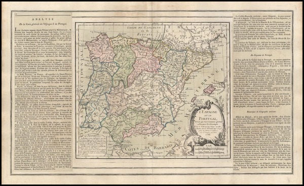 68-Spain and Portugal Map By Louis Brion de la Tour