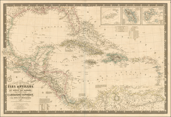 20-Southeast, Texas, Caribbean and Central America Map By Adrien-Hubert Brué