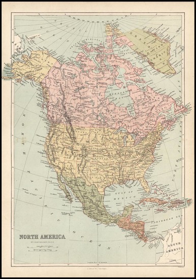 73-North America Map By T. Ellwood Zell