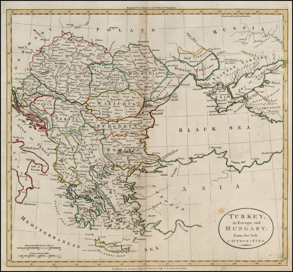 35-Europe, Hungary, Balkans, Turkey and Greece Map By William Guthrie