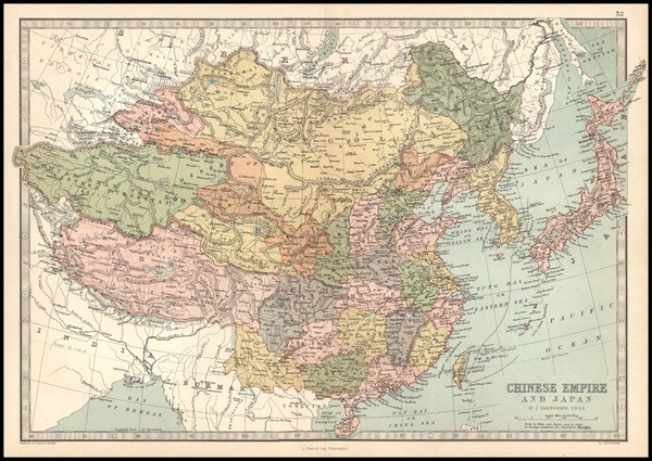 0-Asia, China, Japan, Korea and Central Asia & Caucasus Map By T. Ellwood Zell