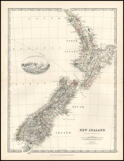 26-Australia & Oceania and New Zealand Map By Keith Johnston