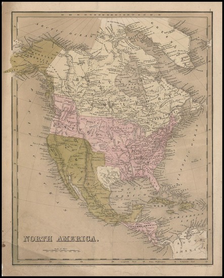 53-Texas and North America Map By Thomas Gamaliel Bradford