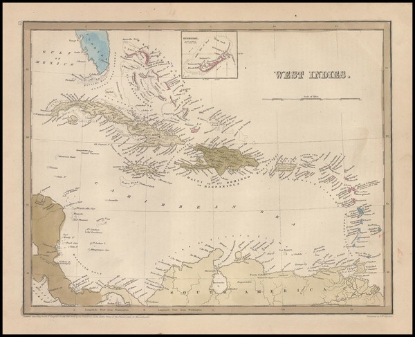 63-Caribbean Map By Thomas Gamaliel Bradford