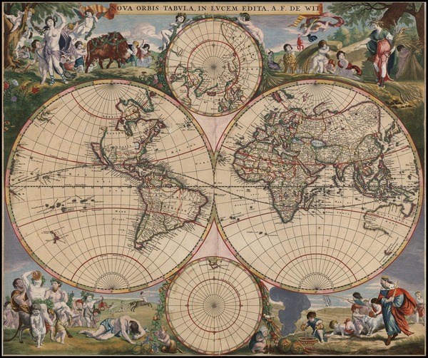 46-World, World and Polar Maps Map By Frederick De Wit