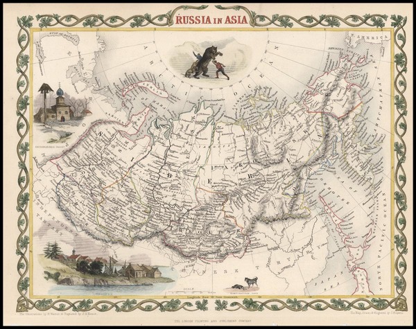 72-World, Polar Maps, Asia, Central Asia & Caucasus and Russia in Asia Map By John Tallis